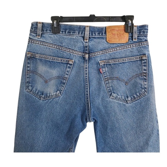 Vtg Y2K Levis 517 Blue Jeans Mens 34x30 (33x25) Straight Leg Distressed USA Made - Picture 10 of 14